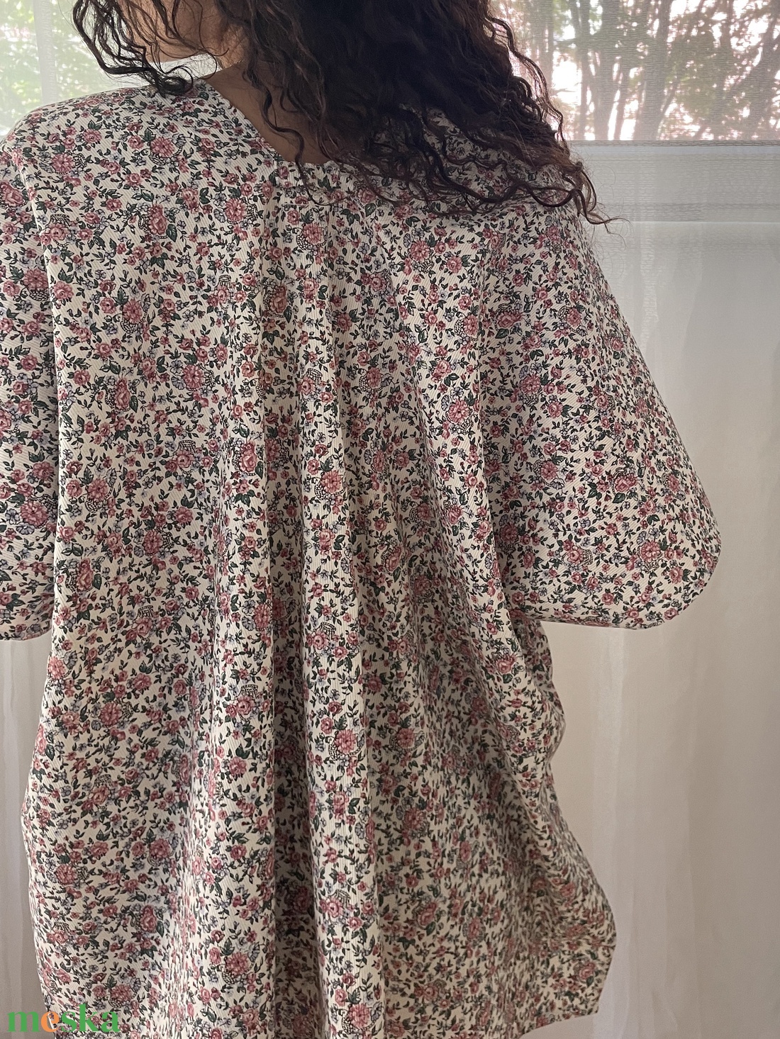 Laza upcycling poncsó/kimono - ruha & divat - női ruha - poncsó - Meska.hu