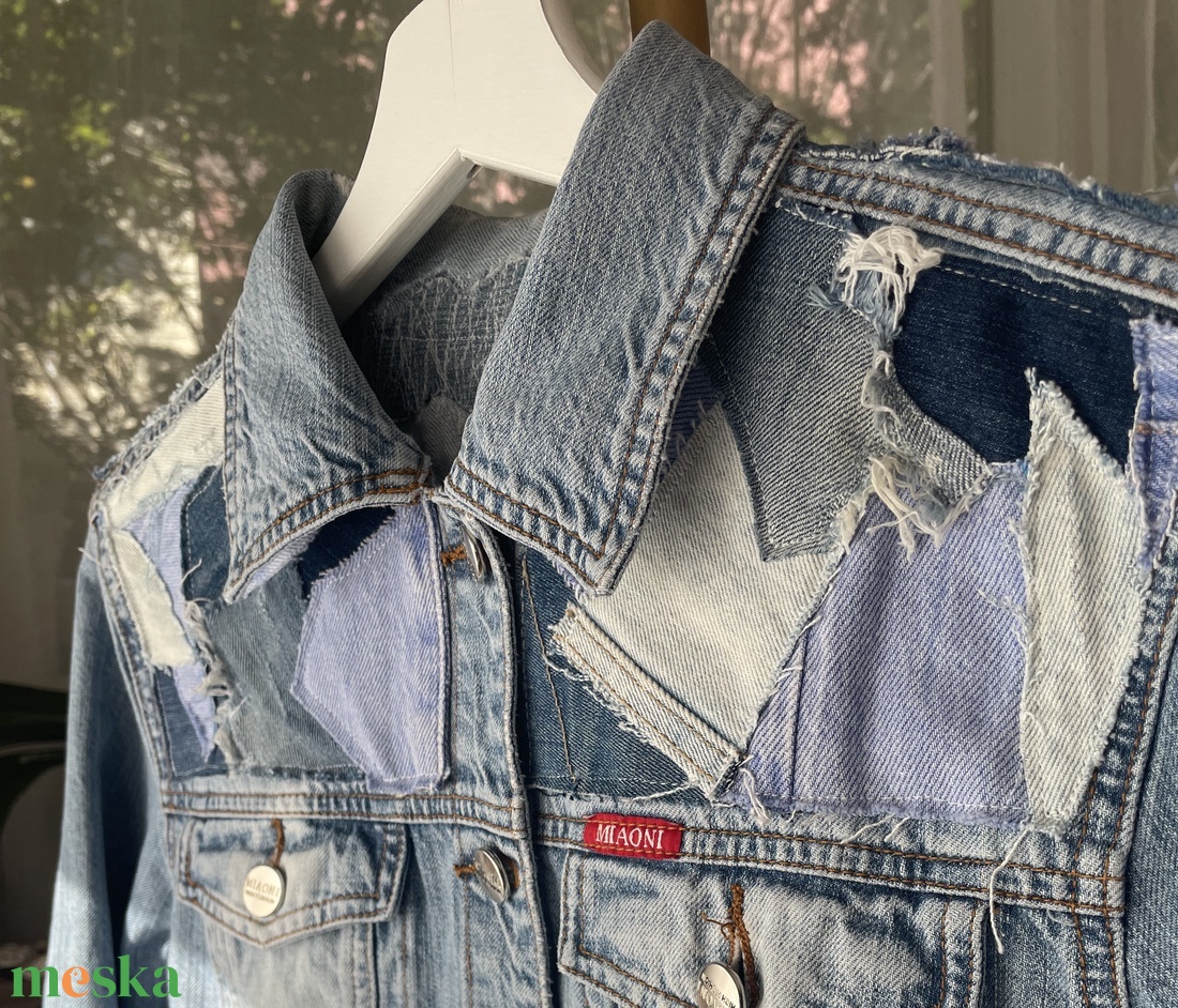 Upcycling farmerdzseki - ruha & divat - női ruha - kabát - Meska.hu