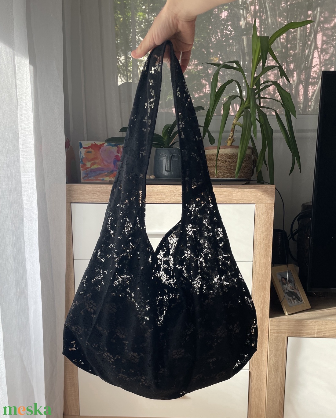 Csipke Hobo Bag - táska & tok - bevásárlás & shopper táska - shopper, textiltáska, szatyor - Meska.hu