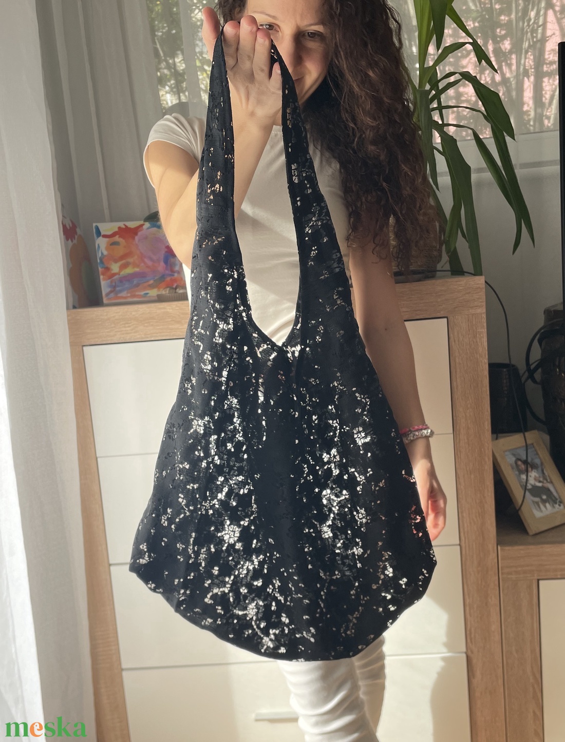 Csipke Hobo Bag - táska & tok - bevásárlás & shopper táska - shopper, textiltáska, szatyor - Meska.hu