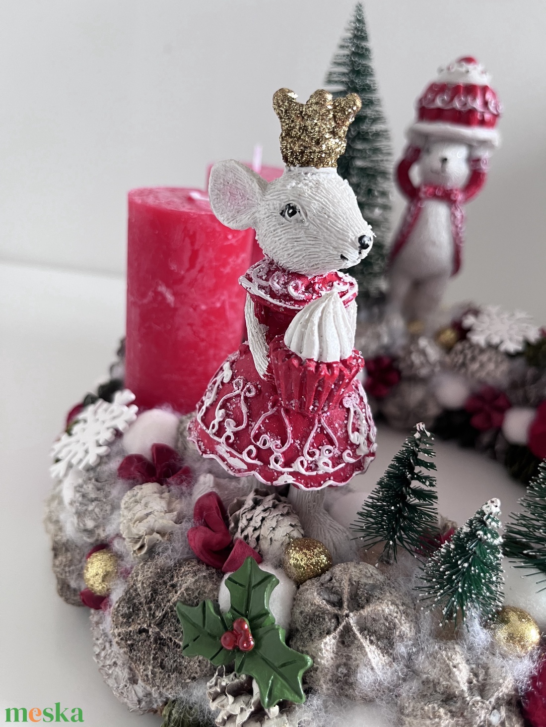 Egérkés adventi koszorú - karácsony - adventi díszek - adventi koszorú - Meska.hu