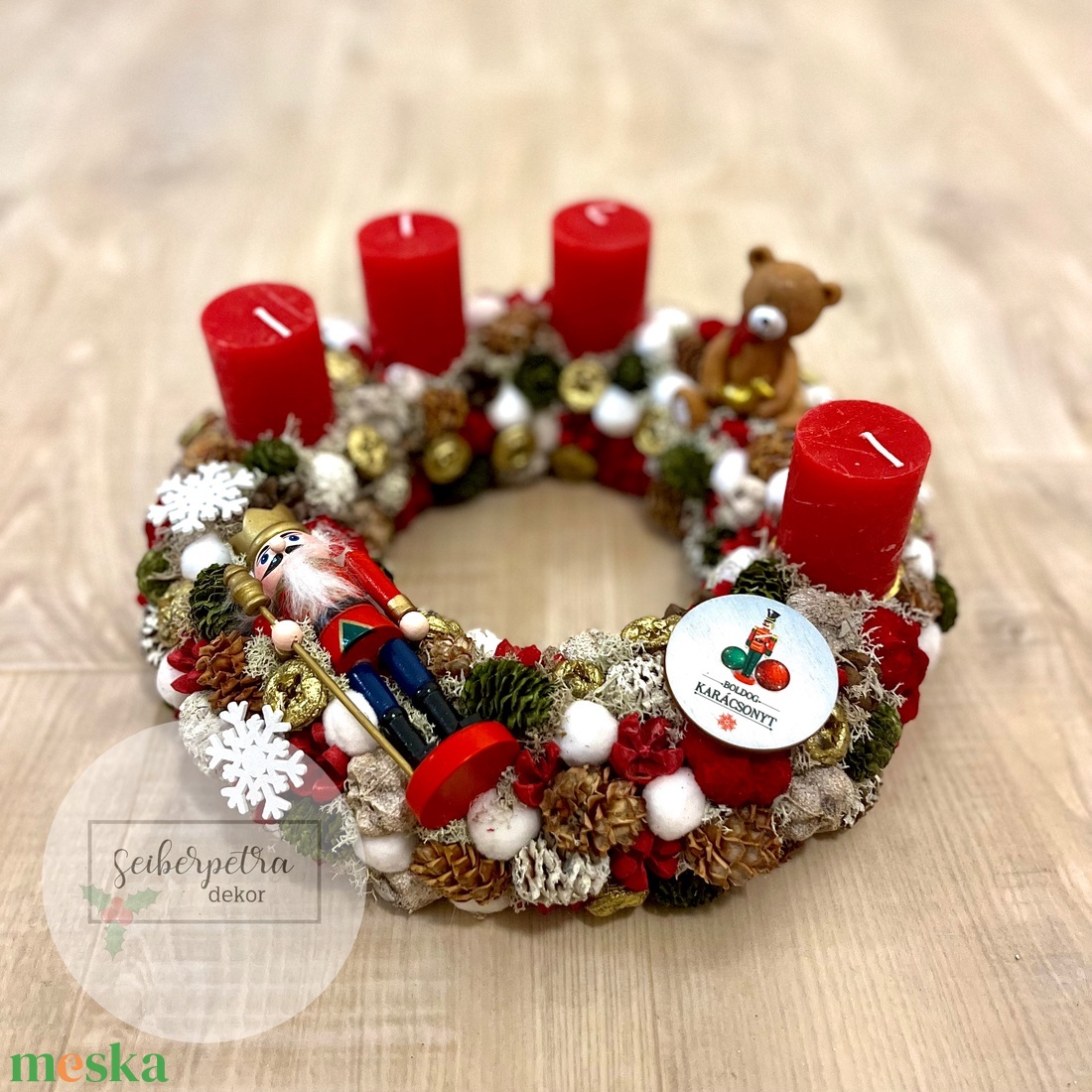 Diótörős adventi koszorú - karácsony - adventi díszek - adventi koszorú - Meska.hu Diótörős adventi koszorú - karácsony - adventi díszek - adventi koszorú - Meska.hu