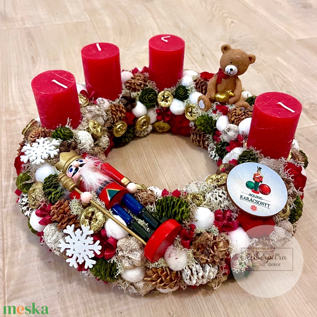 Diótörős adventi koszorú - karácsony - adventi díszek - adventi koszorú - Meska.hu Diótörős adventi koszorú - karácsony - adventi díszek - adventi koszorú - Meska.hu