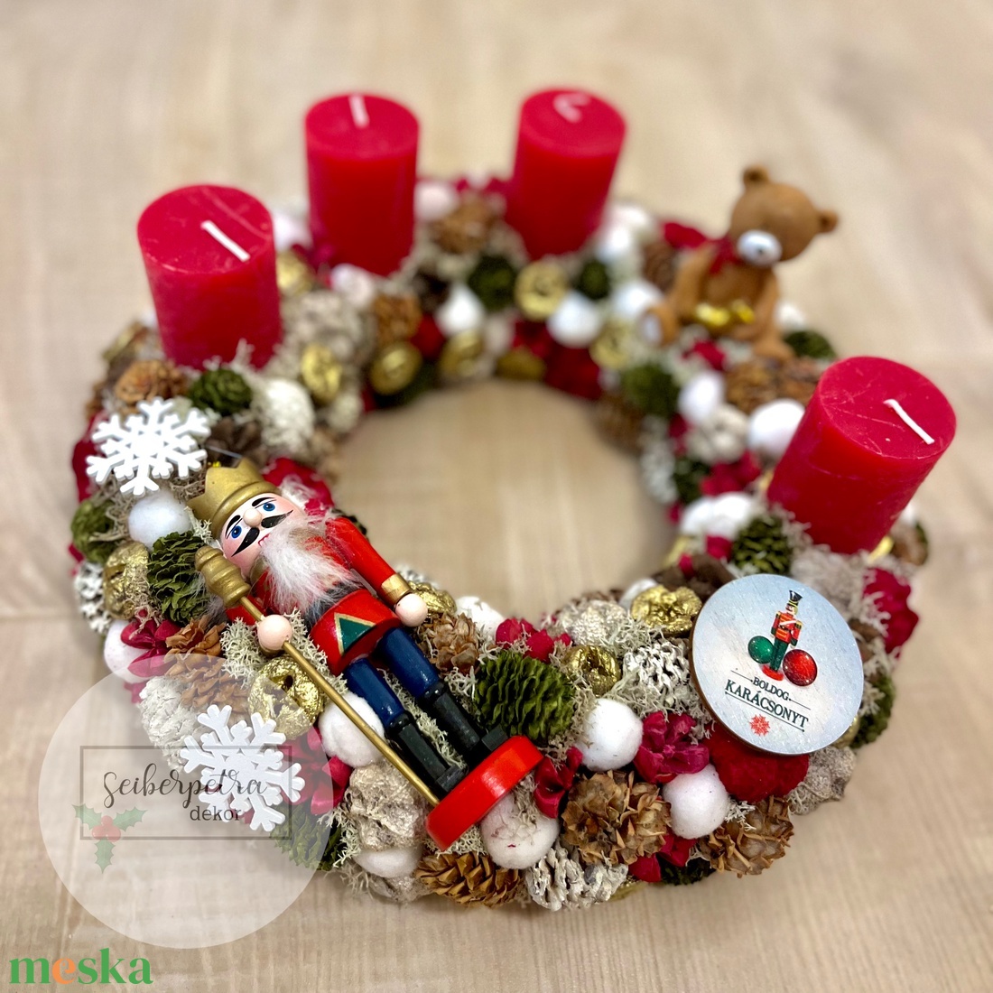 Diótörős adventi koszorú - karácsony - adventi díszek - adventi koszorú - Meska.hu Diótörős adventi koszorú - karácsony - adventi díszek - adventi koszorú - Meska.hu