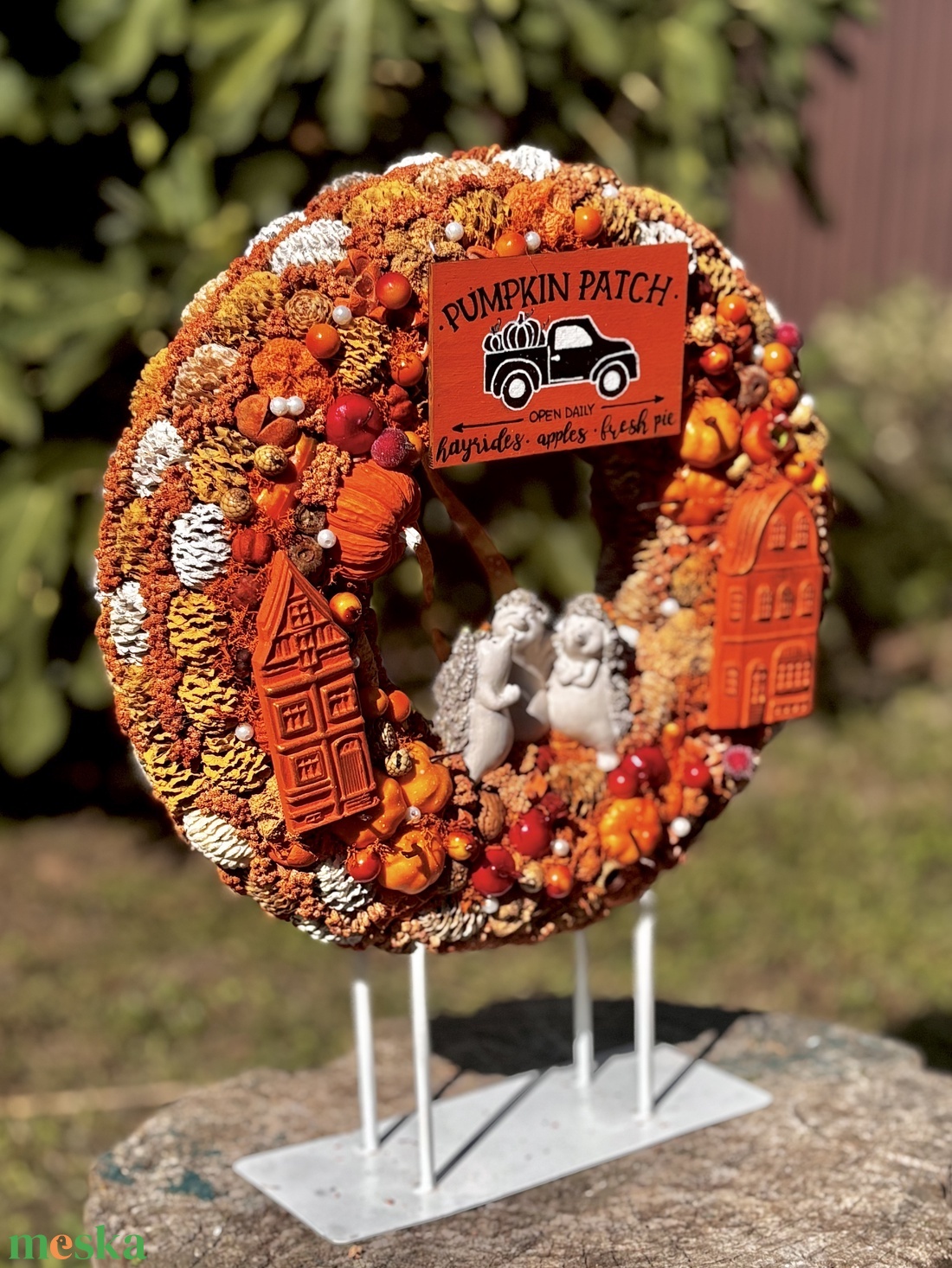 Sünis, őszi ajtódísz - otthon & életmód - dekoráció - ajtó- és ablak dekoráció - ajtódísz & kopogtató - Meska.hu