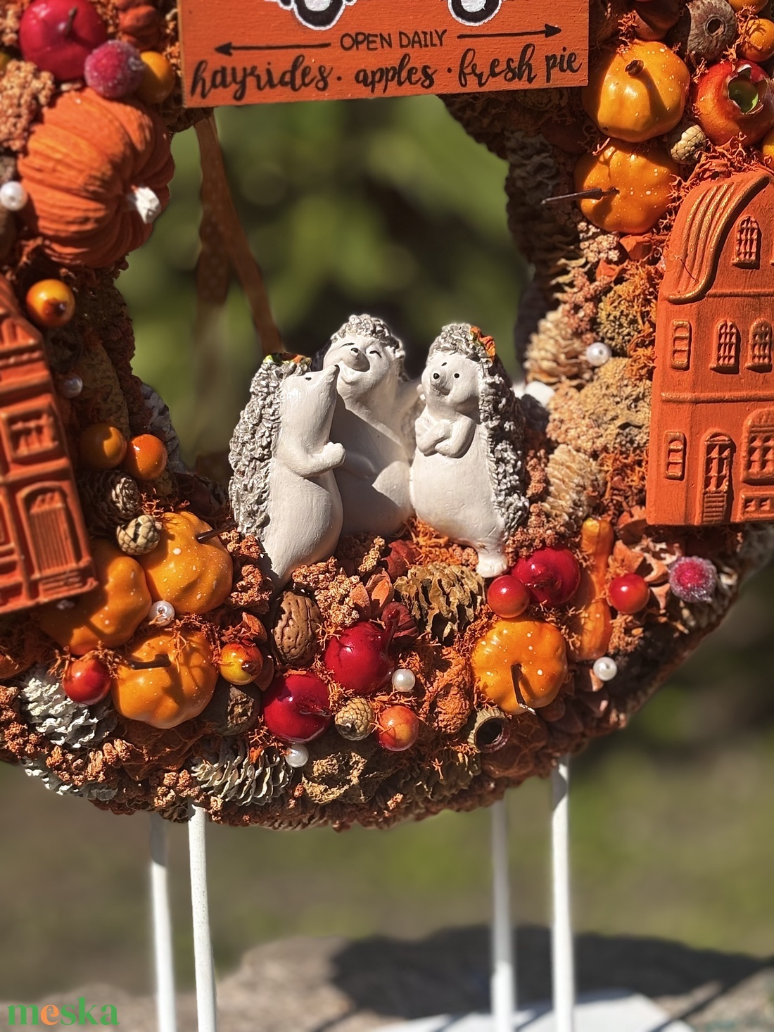 Sünis, őszi ajtódísz - otthon & életmód - dekoráció - ajtó- és ablak dekoráció - ajtódísz & kopogtató - Meska.hu