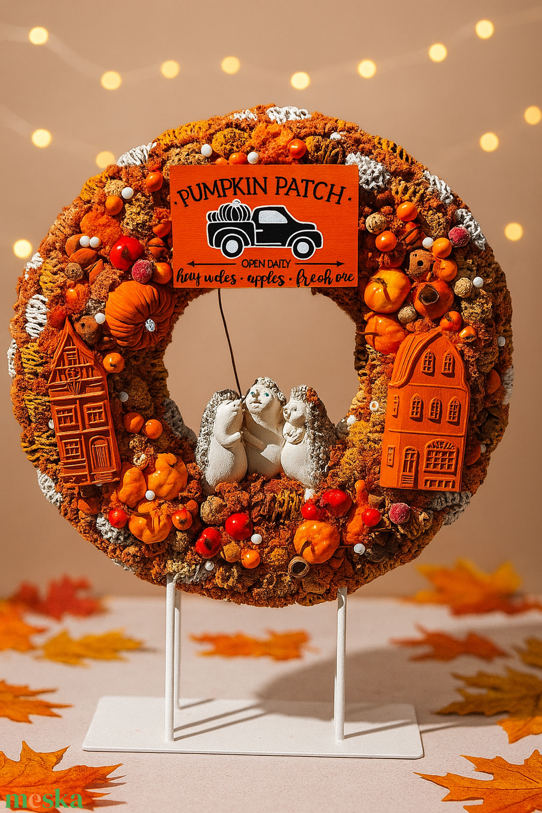 Sünis, őszi ajtódísz - otthon & életmód - dekoráció - ajtó- és ablak dekoráció - ajtódísz & kopogtató - Meska.hu