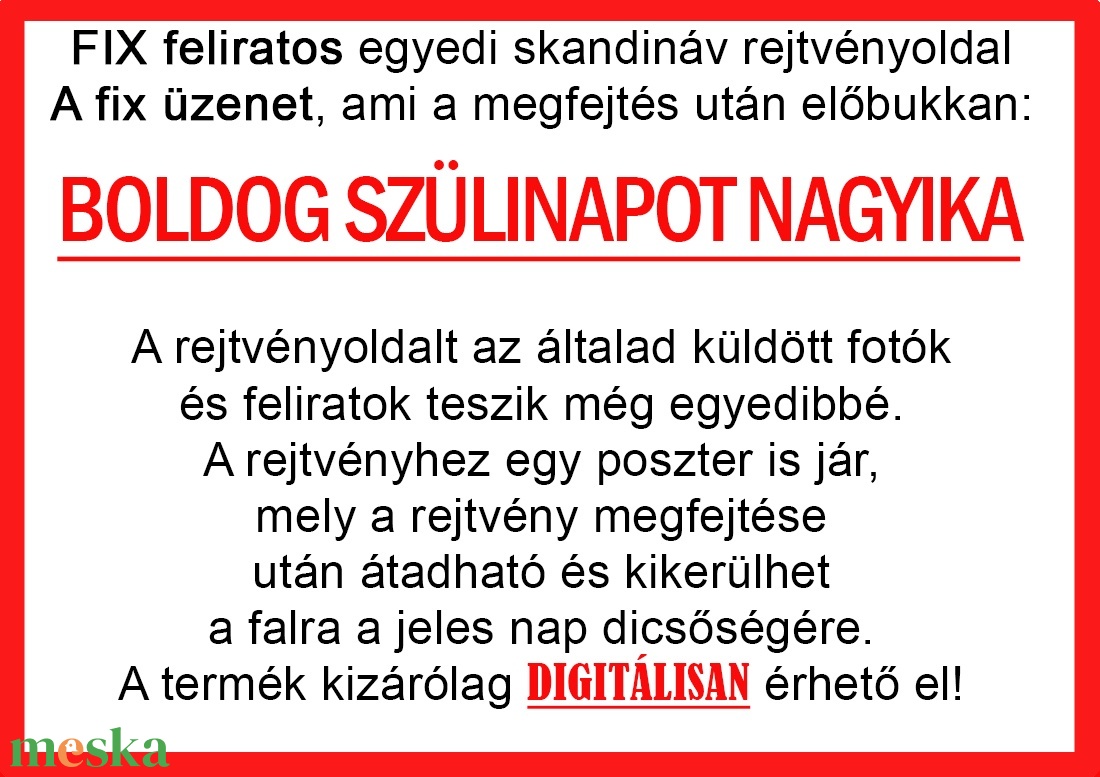 Skandináv keresztrejtvény fix feliratos titkos üzenet Dédi, Dédmama, Dédnagyi születésnapi köszöntő különleges vicces - otthon & életmód - dekoráció - kép & falikép - poszter - Meska.hu