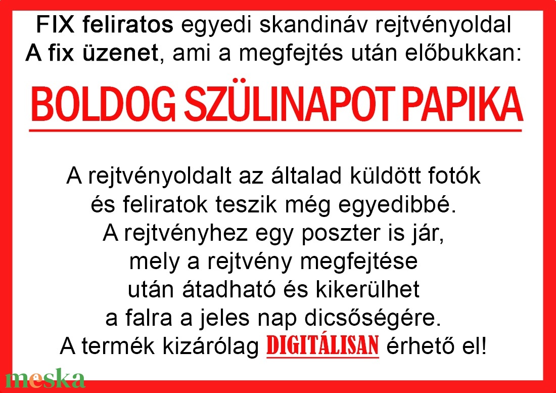 Skandináv keresztrejtvény fix feliratos titkos üzenet szülinapra Papa, Dédpapa, Nagypapa különleges vicces - otthon & életmód - dekoráció - kép & falikép - poszter - Meska.hu Skandináv keresztrejtvény fix feliratos titkos üzenet szülinapra Papa, Dédpapa, Nagypapa különleges vicces - otthon & életmód - dekoráció - kép & falikép - poszter - Meska.hu