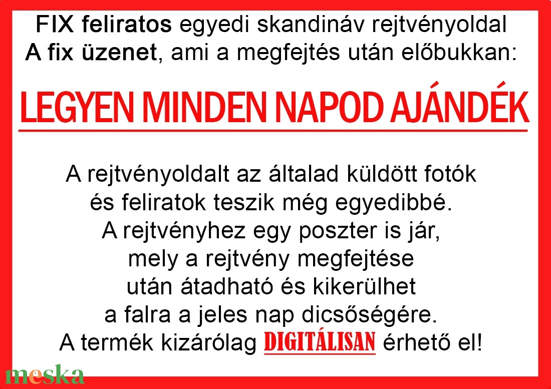 Skandináv keresztrejtvény fix feliratos titkos üzenet születésnap szülinap Mama Papa Dédi Anya Apa Barátnő barát vicces - otthon & életmód - dekoráció - kép & falikép - poszter - Meska.hu