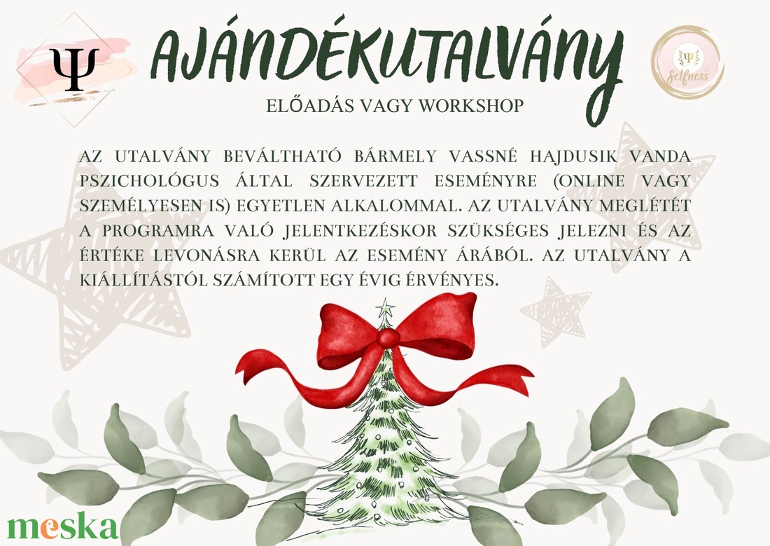 Ajándékutalvány  - karácsony - karácsonyi ajándékozás - karácsonyi képeslap, üdvözlőlap, ajándékkísérő - Meska.hu