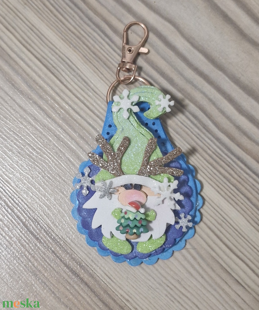 Karácsonyi kulcstartó manós - karácsony - karácsonyi lakásdekoráció - karácsonyi manók, figurák - Meska.hu