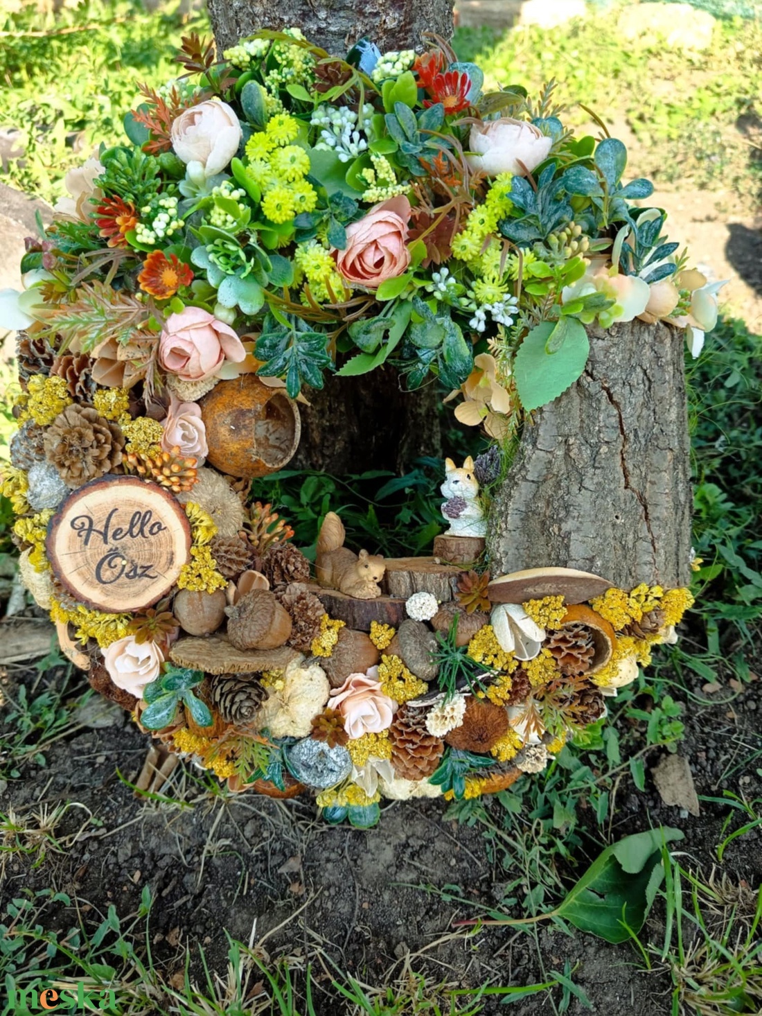 Őszi mókusos kopogtató  - otthon & életmód - dekoráció - halloween - halloweeni ajtódíszek és ablakdíszek - Meska.hu