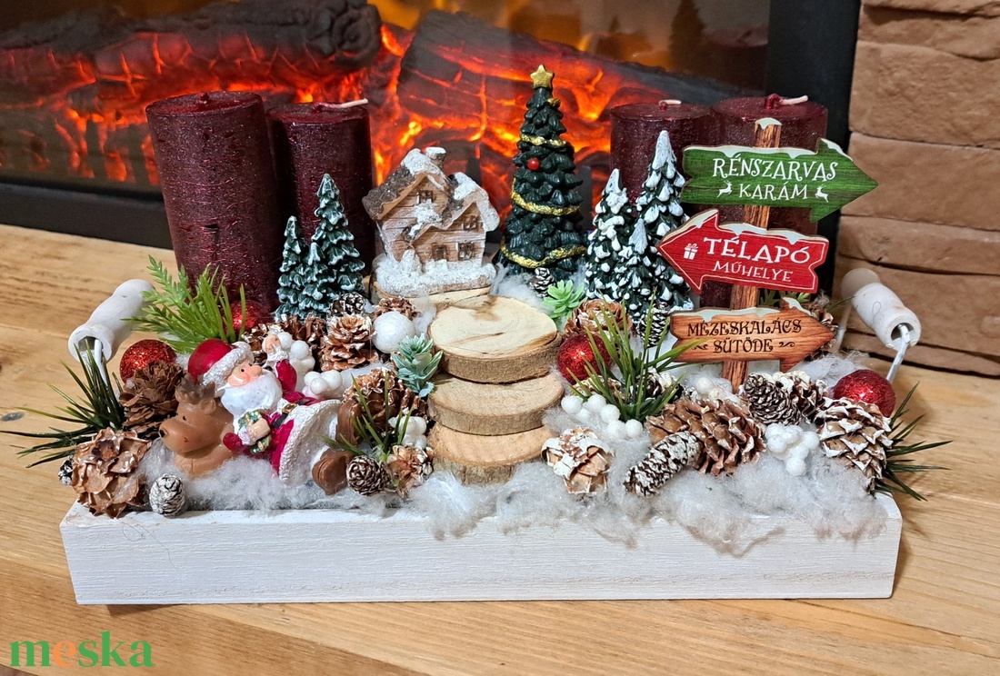 Adventi télapós asztaldísz - karácsony - adventi díszek - adventi asztaldísz - Meska.hu