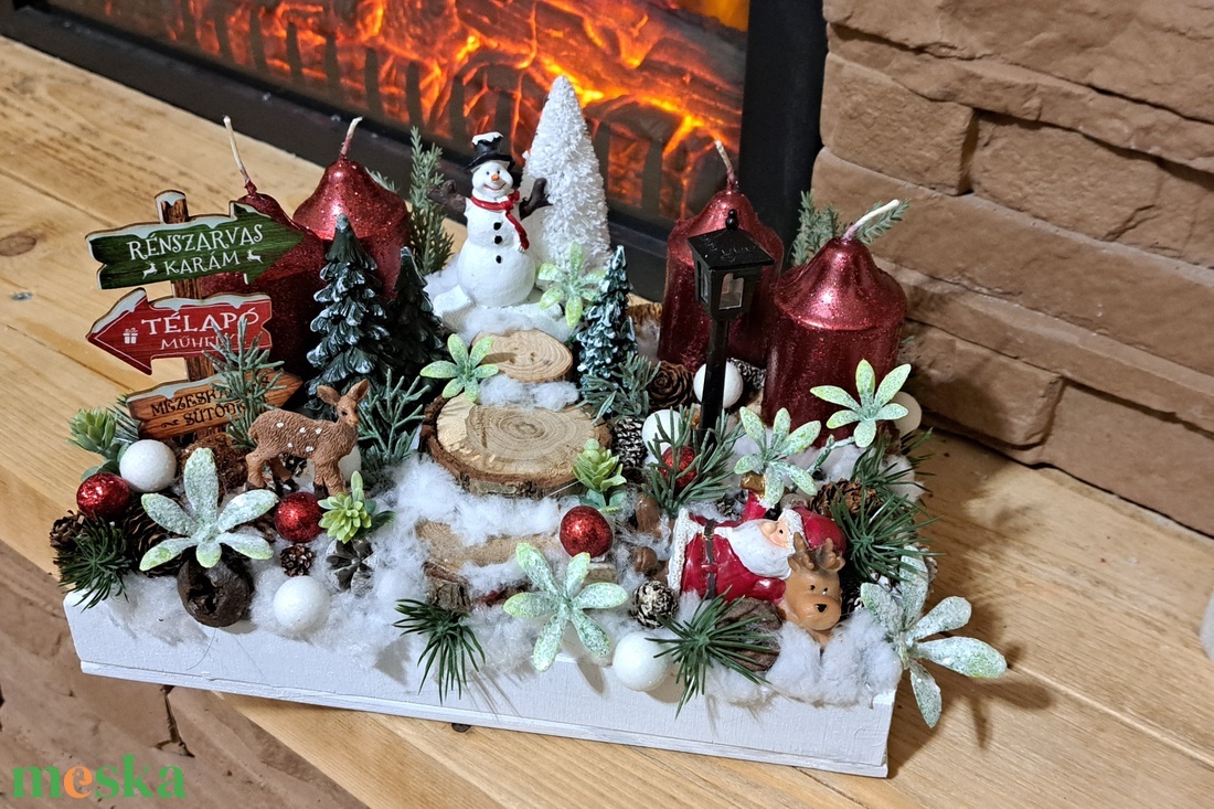 Adventi asztaldíszt  - karácsony - karácsonyi ajándékozás - karácsonyi ajándékcsomagolás - Meska.hu