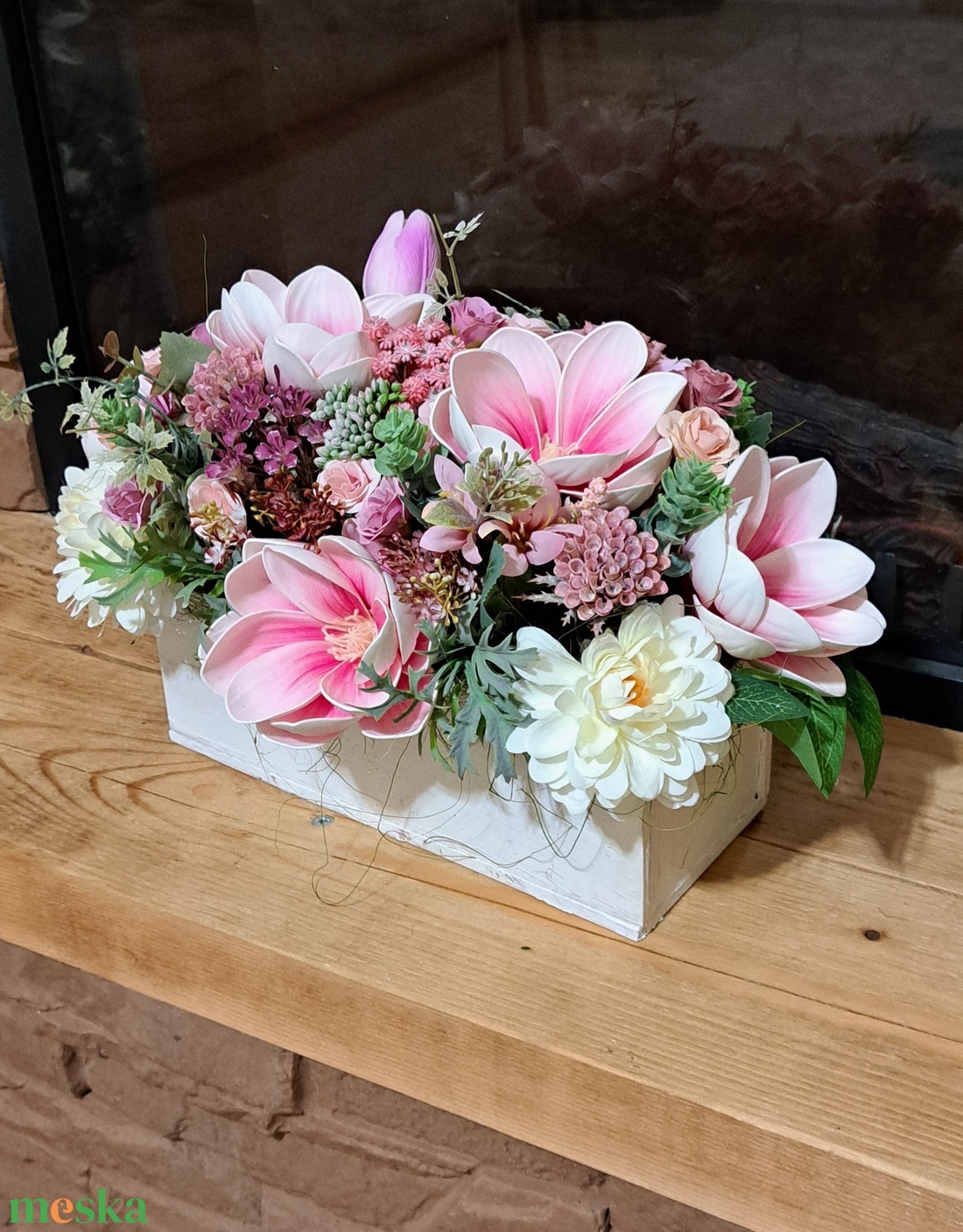 Magnóliás asztaldísz - otthon & életmód - dekoráció - asztal és polc dekoráció - asztaldísz - Meska.hu