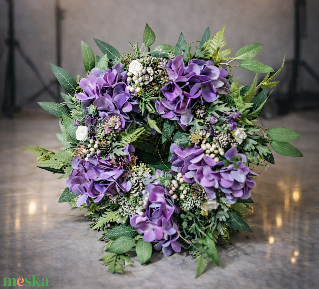 Hortenziás ajtódísz  - otthon & életmód - dekoráció - ajtó- és ablak dekoráció - ajtódísz & kopogtató - Meska.hu