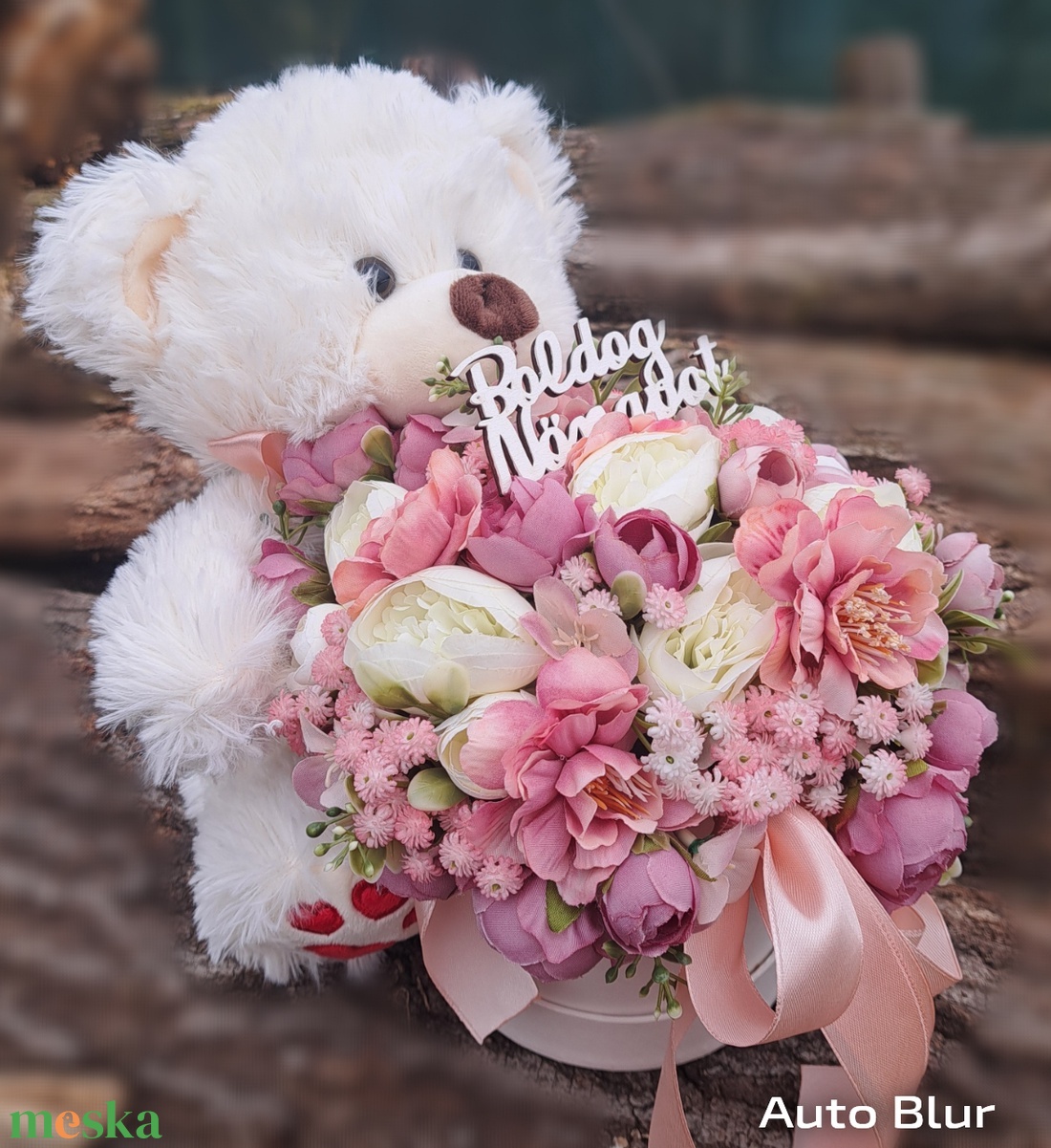 Macis virágbox - baba - mama - babalátogató ajándékcsomag - Meska.hu