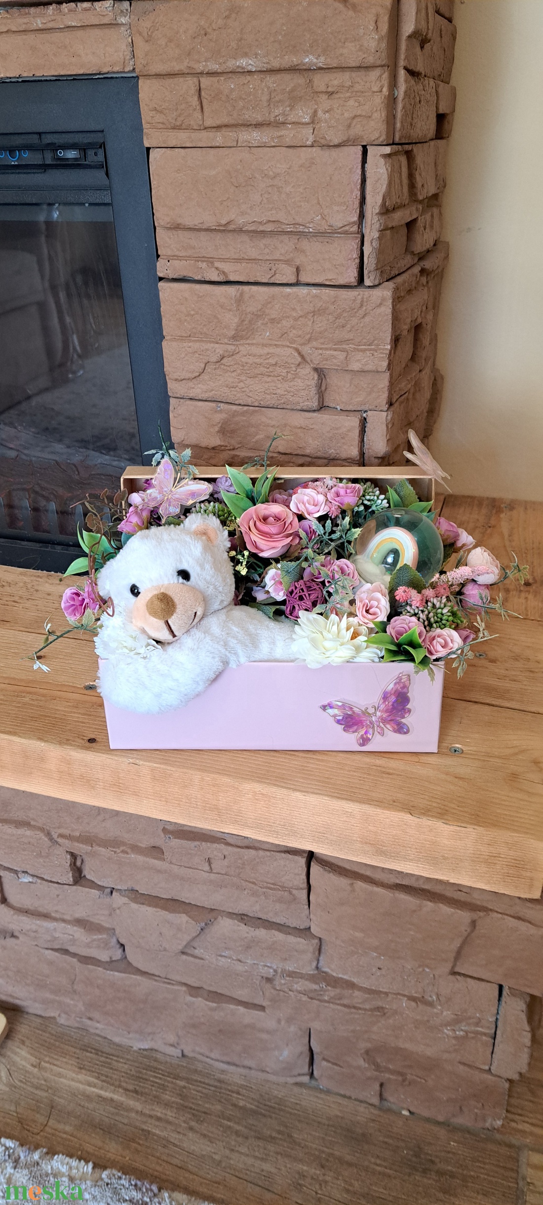 Macis virágbox  - baba - mama - keresztelő kellékek - keresztelőajándékok - Meska.hu