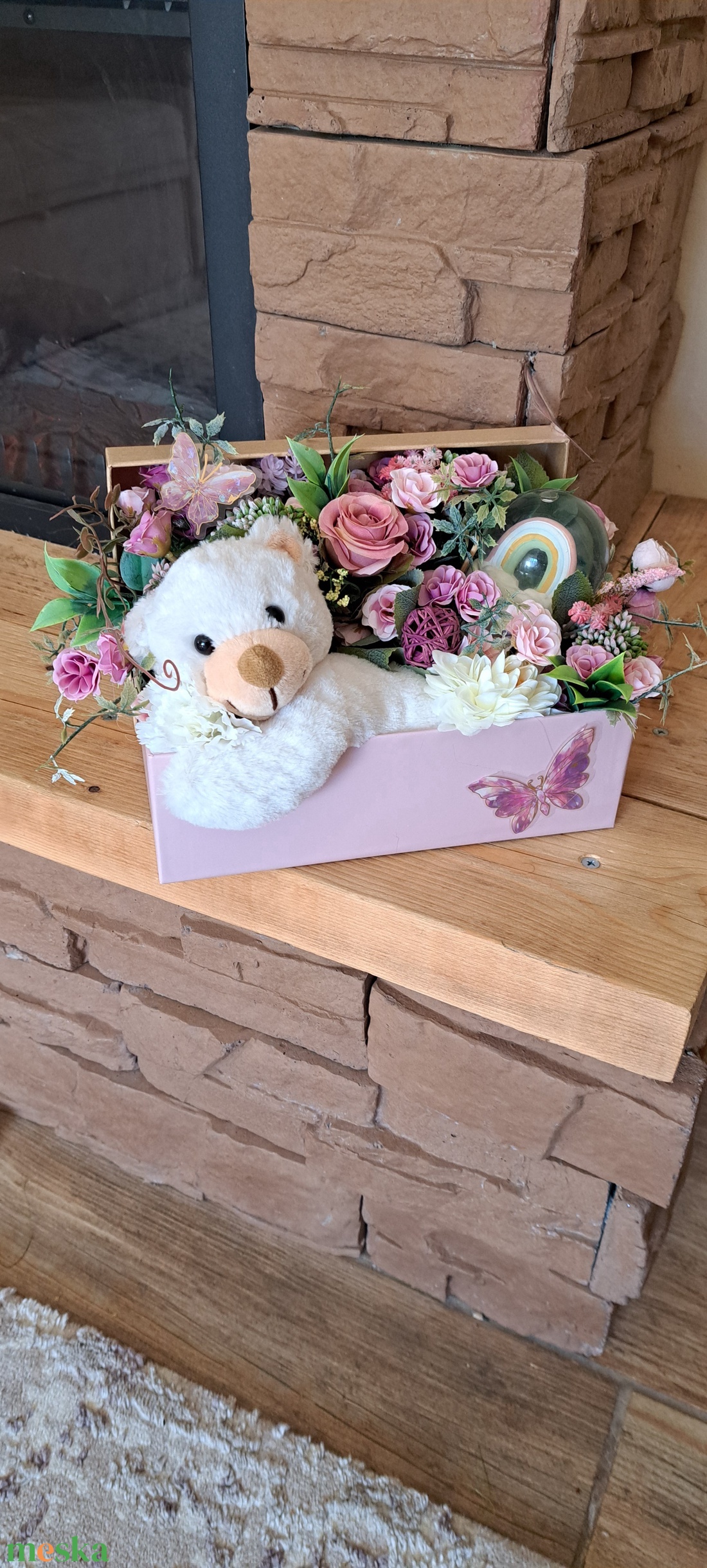 Macis virágbox  - baba - mama - keresztelő kellékek - keresztelőajándékok - Meska.hu