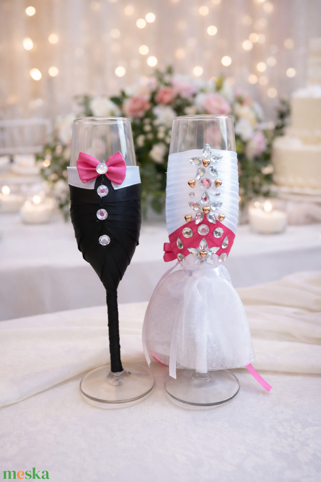 Férj/feleség pohár - esküvő - emlék & ajándék - nászajándék - esküvői pohár, pohárszett - Meska.hu