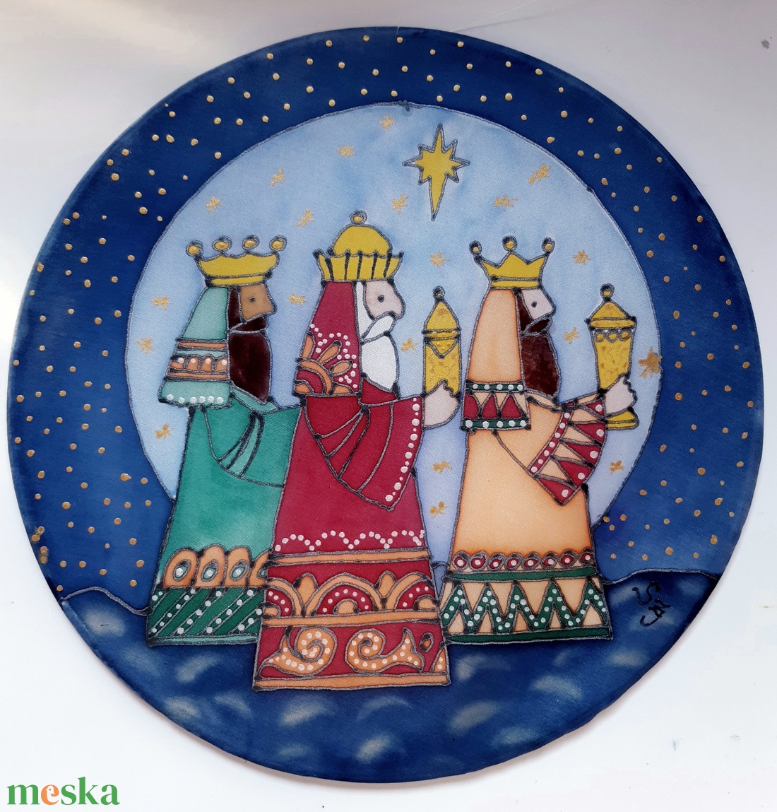 Három királyok karácsonyi selyem ablakkép - karácsony - karácsonyi lakásdekoráció - karácsonyi ablakdíszek, ablakmatricák - Meska.hu