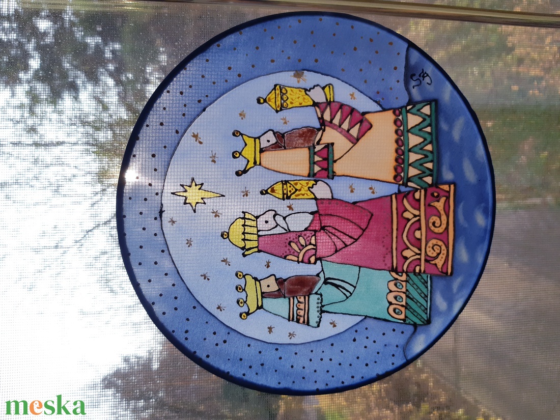 Három királyok karácsonyi selyem ablakkép - karácsony - karácsonyi lakásdekoráció - karácsonyi ablakdíszek, ablakmatricák - Meska.hu