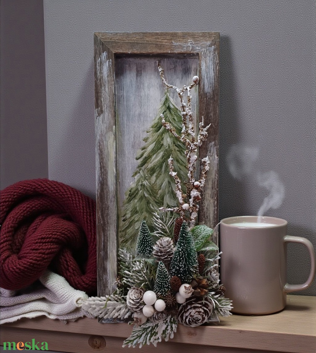 Karácsonyi falikép - karácsony - karácsonyi lakásdekoráció - karácsonyi lakásdíszek - Meska.hu