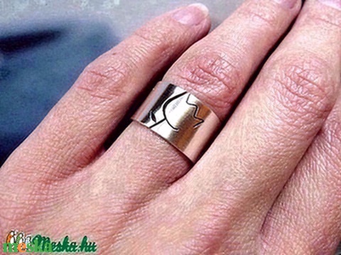 Tulipán ezüst gyűrű (széles, szatén) - ékszer - gyűrű - statement gyűrű - Meska.hu