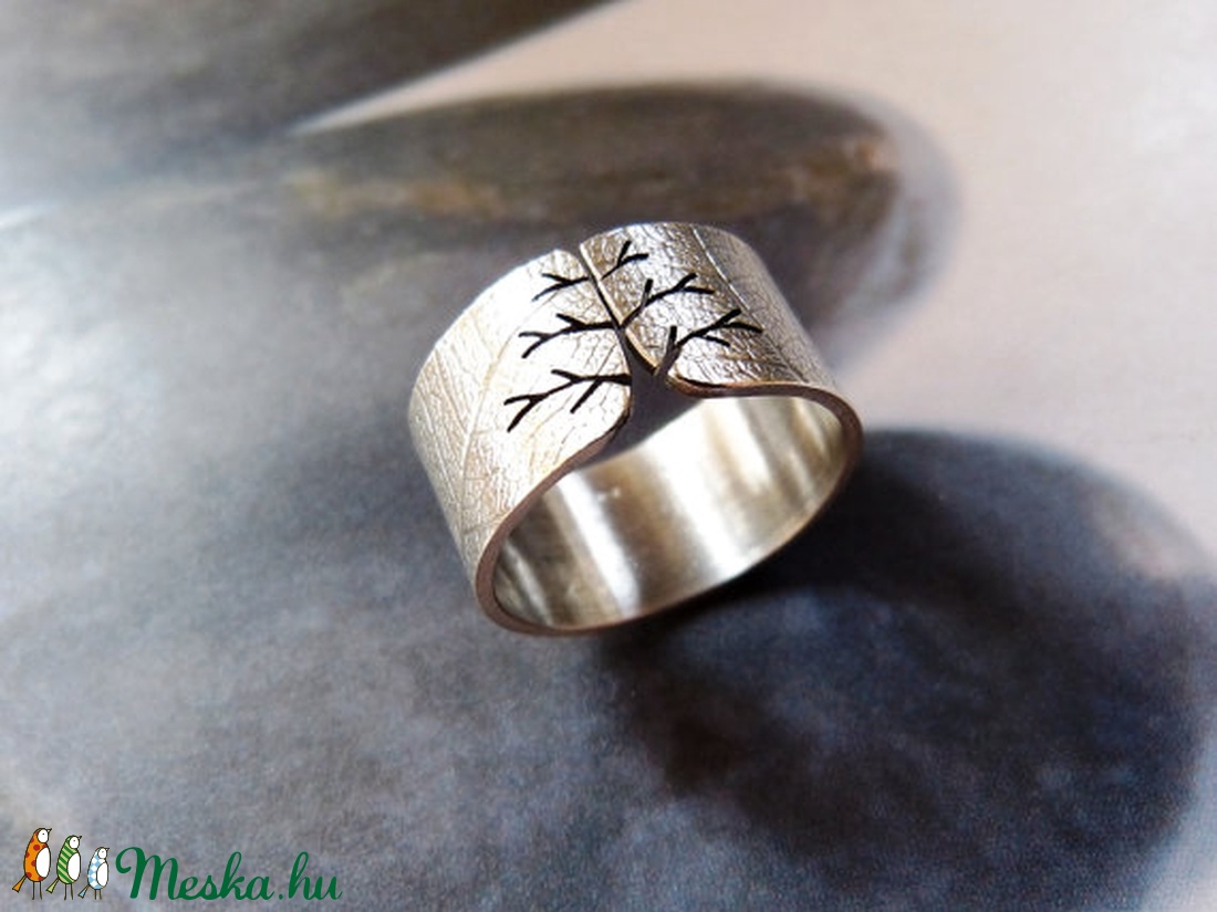 Leveles fa ezüst gyűrű  -  - Meska.hu