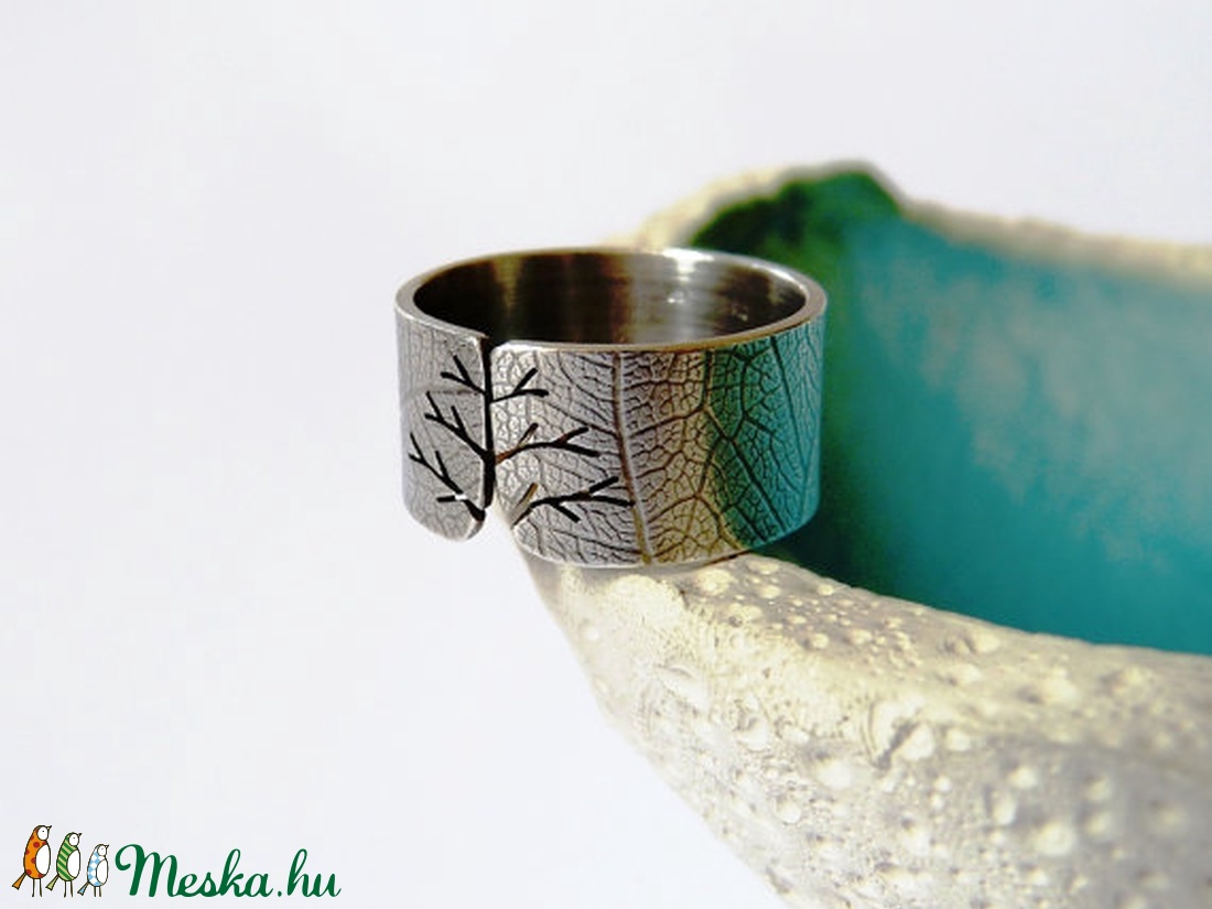 Leveles fa ezüst gyűrű  -  - Meska.hu