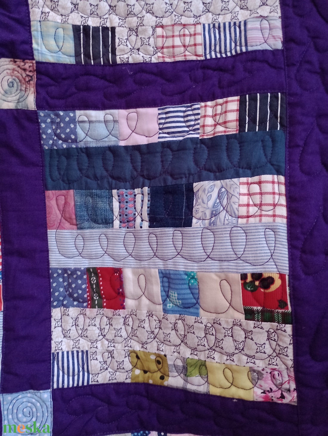 Zerowaste patchwork steppelt takaró  - otthon & életmód - lakástextil - felnőtt takaró, pléd - Meska.hu