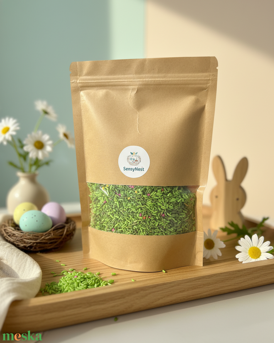 Szenzoros rizs alap Tavaszi rét - baba - mama - baba játékok - matatófal - Meska.hu