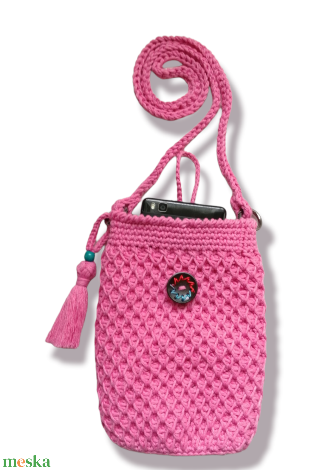 'Barbie' horgolt mobiltelefon tartó  - táska & tok - pénztárca & más tok - telefontok - Meska.hu