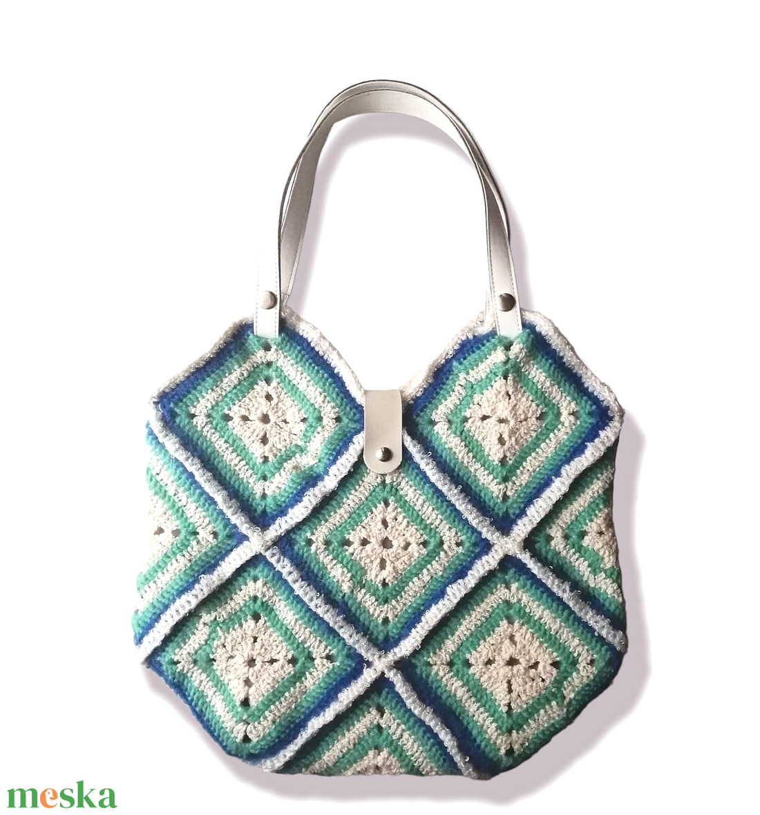 Horgolt táska - Granny Square  - táska & tok - kézitáska & válltáska - válltáska - Meska.hu