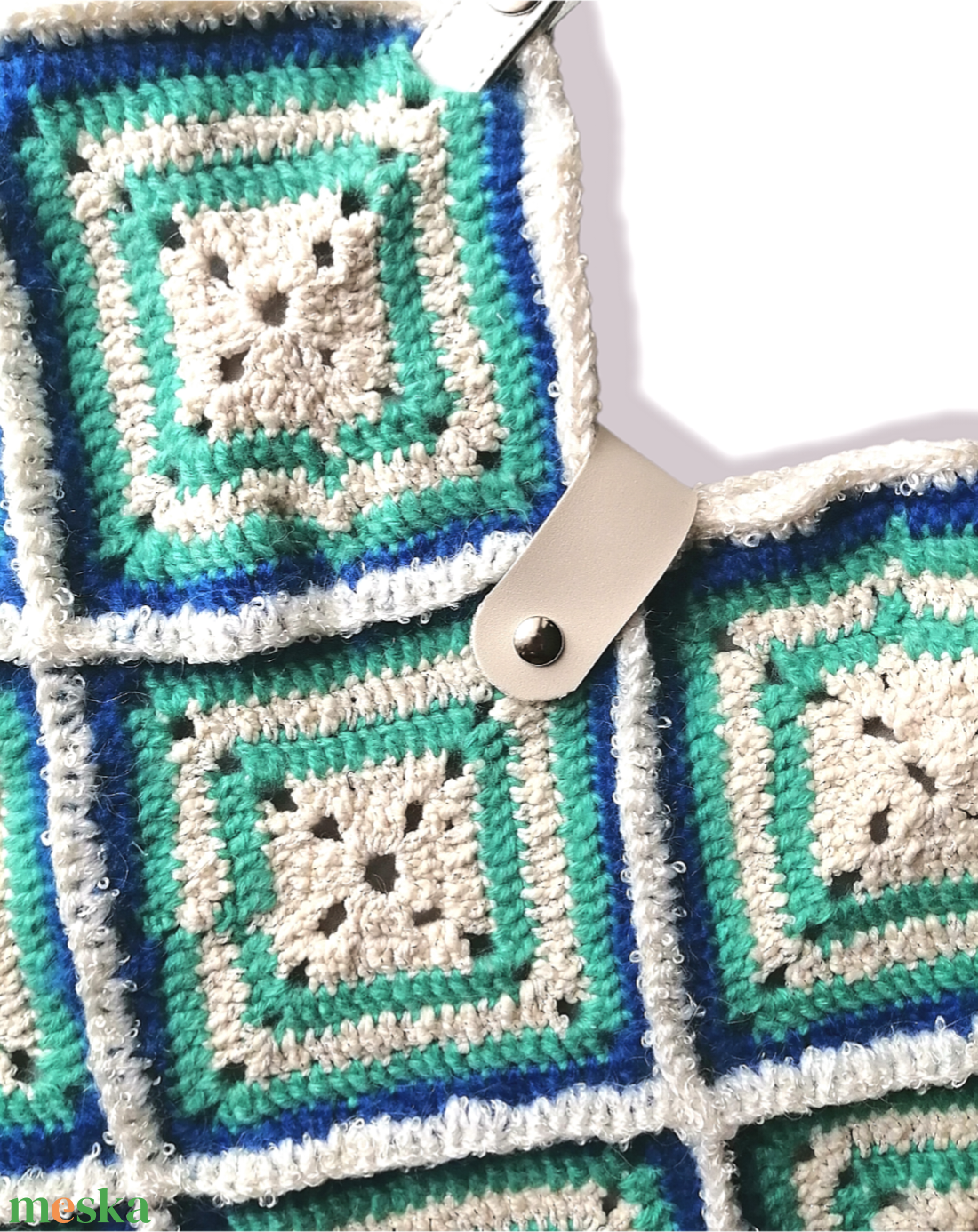 Horgolt táska - Granny Square  - táska & tok - kézitáska & válltáska - válltáska - Meska.hu