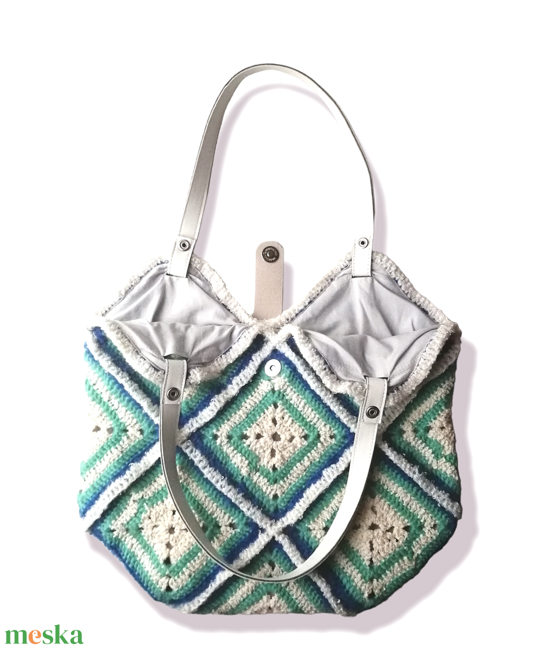 Horgolt táska - Granny Square  - táska & tok - kézitáska & válltáska - válltáska - Meska.hu