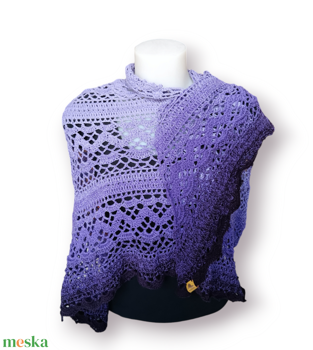 Színátmenetes fonalból horgolt kendő - Lady Lavender - ruha & divat - sál, sapka, kendő - kendő - Meska.hu Színátmenetes fonalból horgolt kendő - Lady Lavender - ruha & divat - sál, sapka, kendő - kendő - Meska.hu