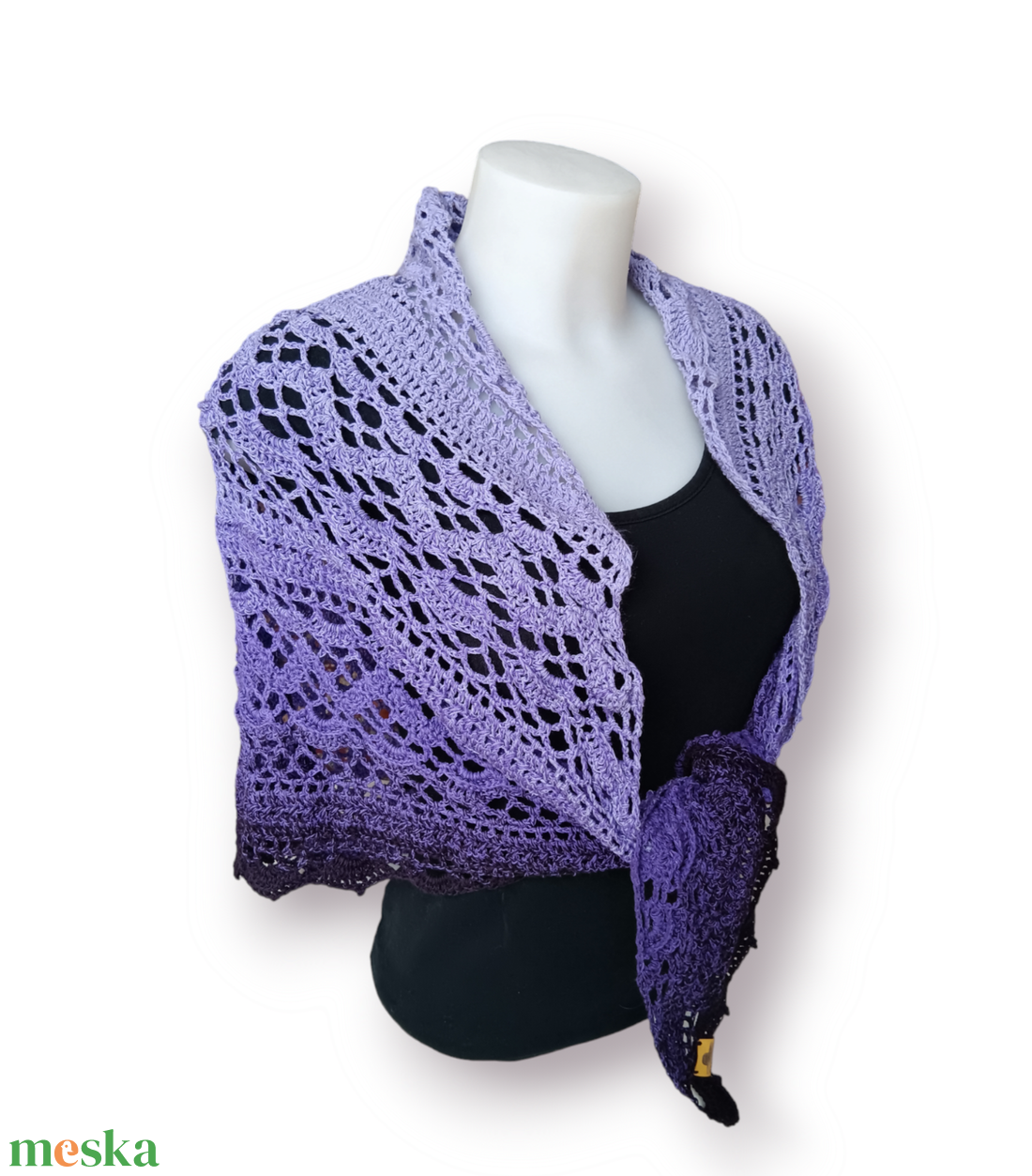 Színátmenetes fonalból horgolt kendő - Lady Lavender - ruha & divat - sál, sapka, kendő - kendő - Meska.hu Színátmenetes fonalból horgolt kendő - Lady Lavender - ruha & divat - sál, sapka, kendő - kendő - Meska.hu