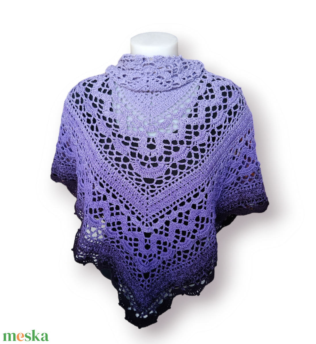 Színátmenetes fonalból horgolt kendő - Lady Lavender - ruha & divat - sál, sapka, kendő - kendő - Meska.hu Színátmenetes fonalból horgolt kendő - Lady Lavender - ruha & divat - sál, sapka, kendő - kendő - Meska.hu