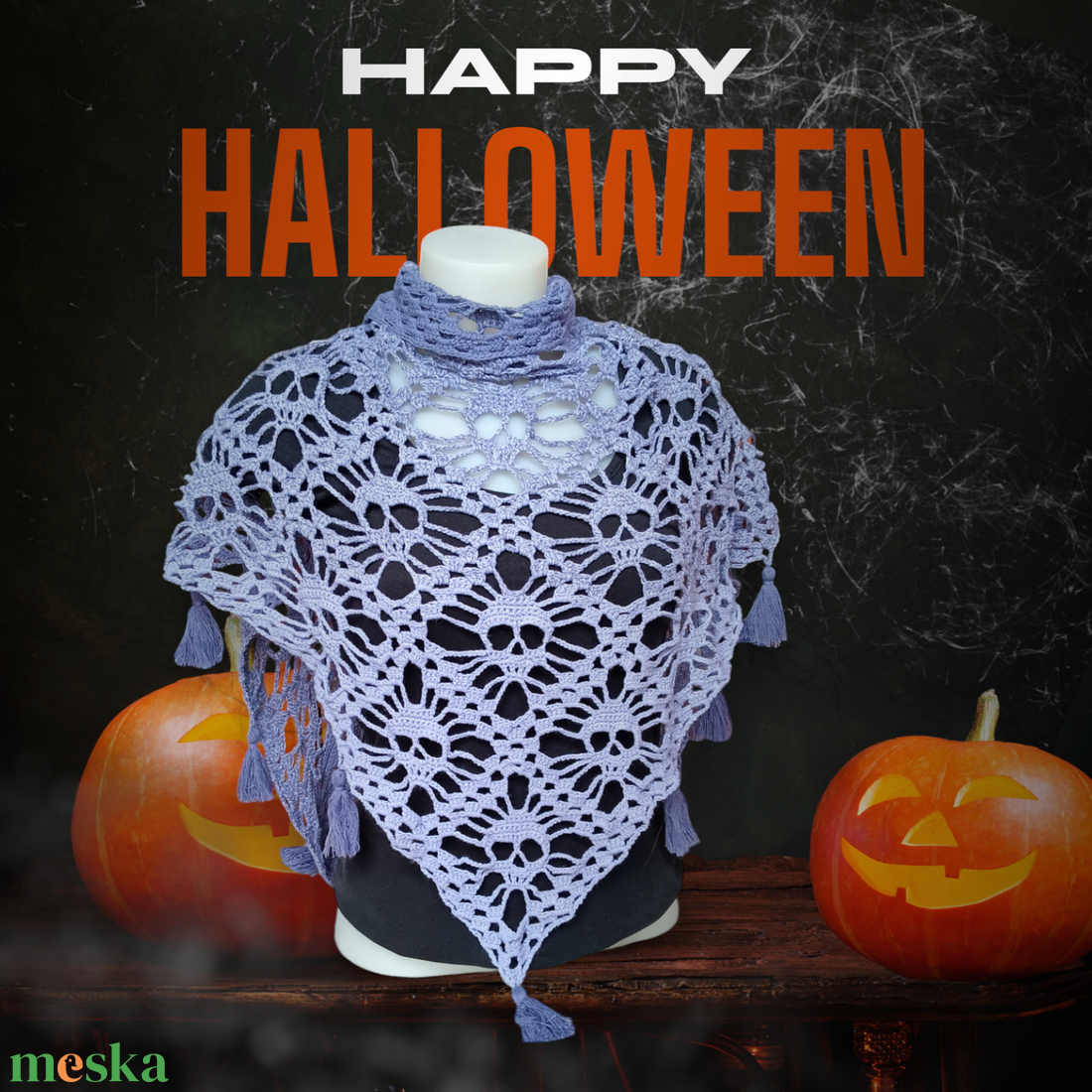 Horgolt kendő - Halloween, koponya mintás kendő - ruha & divat - sál, sapka, kendő - kendő - Meska.hu Horgolt kendő - Halloween, koponya mintás kendő - ruha & divat - sál, sapka, kendő - kendő - Meska.hu