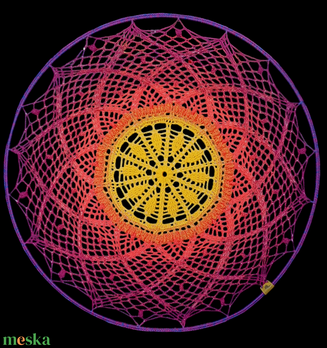 Horgolt mandala - 60 cm átmérő - otthon & életmód - dekoráció - spiritualitás - mandala - Meska.hu