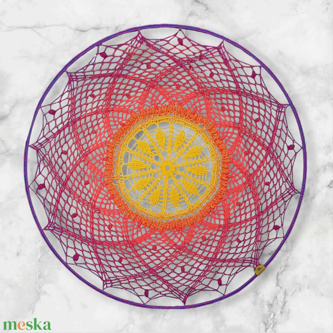 Horgolt mandala - 60 cm átmérő - otthon & életmód - dekoráció - spiritualitás - mandala - Meska.hu