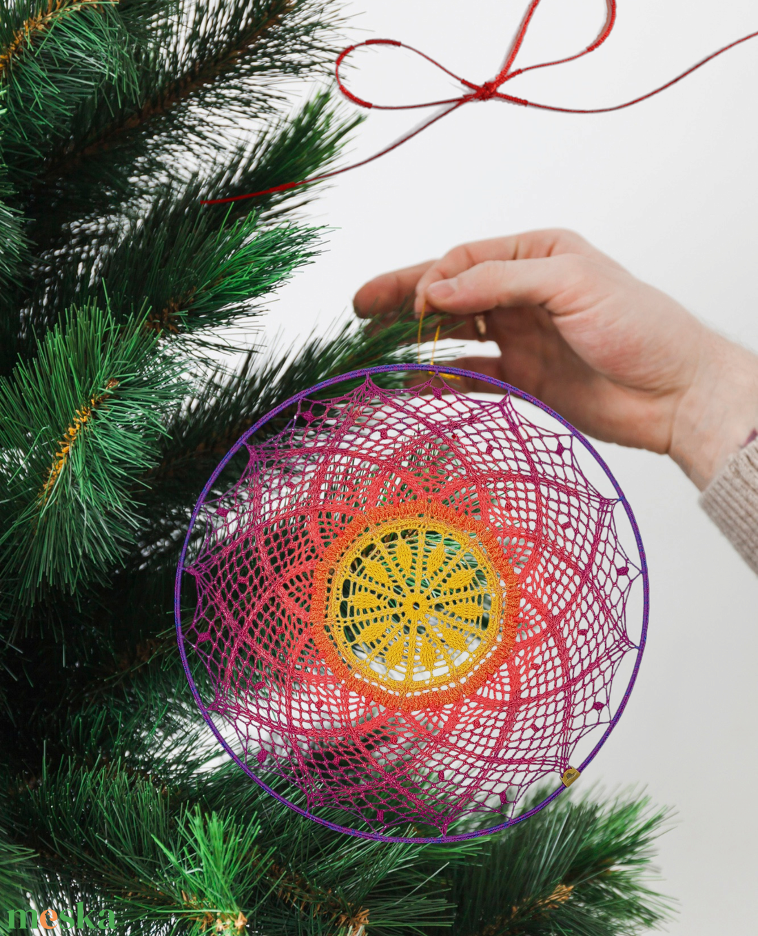 Horgolt mandala - 60 cm átmérő - otthon & életmód - dekoráció - spiritualitás - mandala - Meska.hu