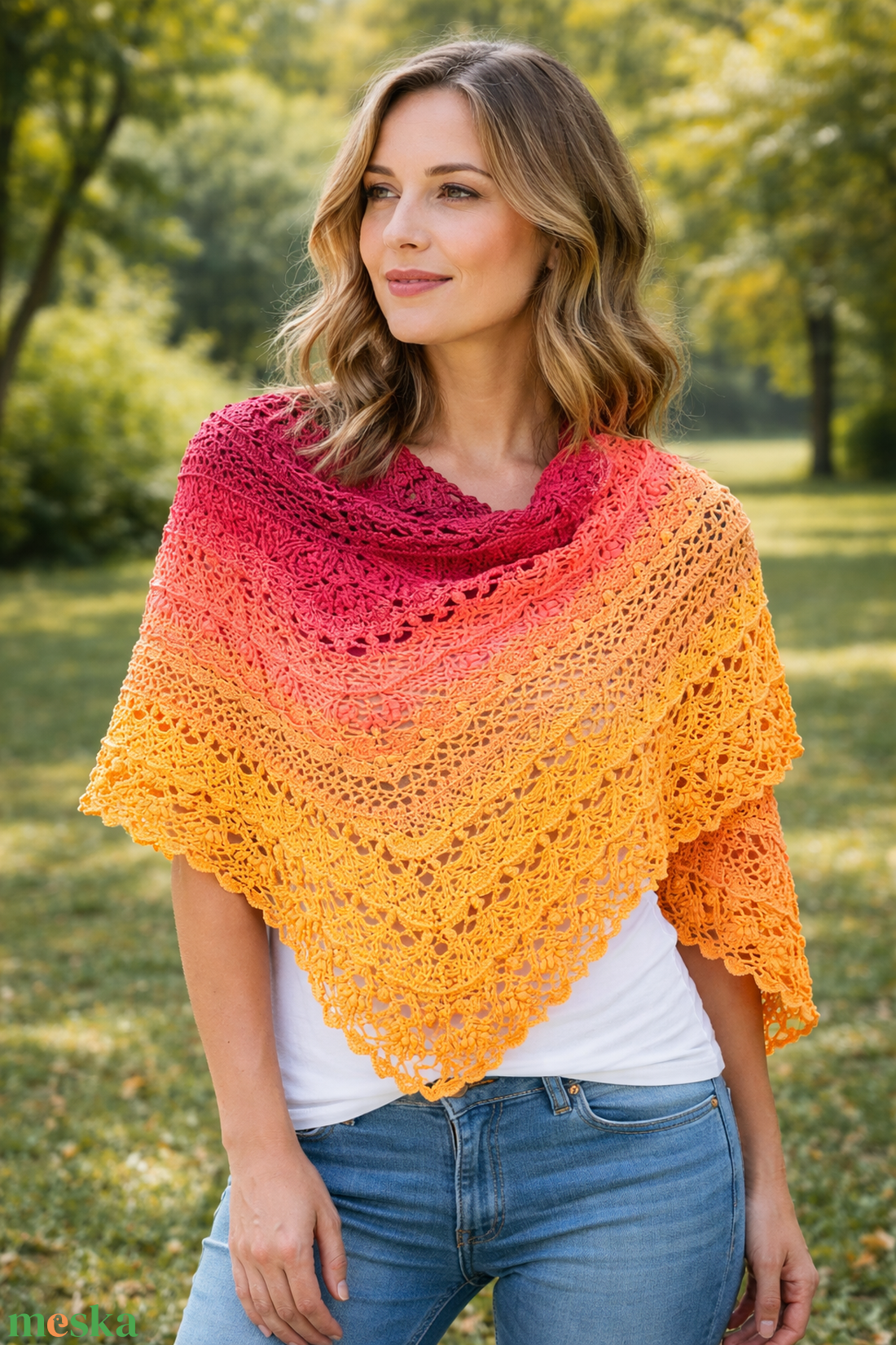 Horgolt kendő - Mexikó  - ruha & divat - sál, sapka, kendő - kendő - Meska.hu