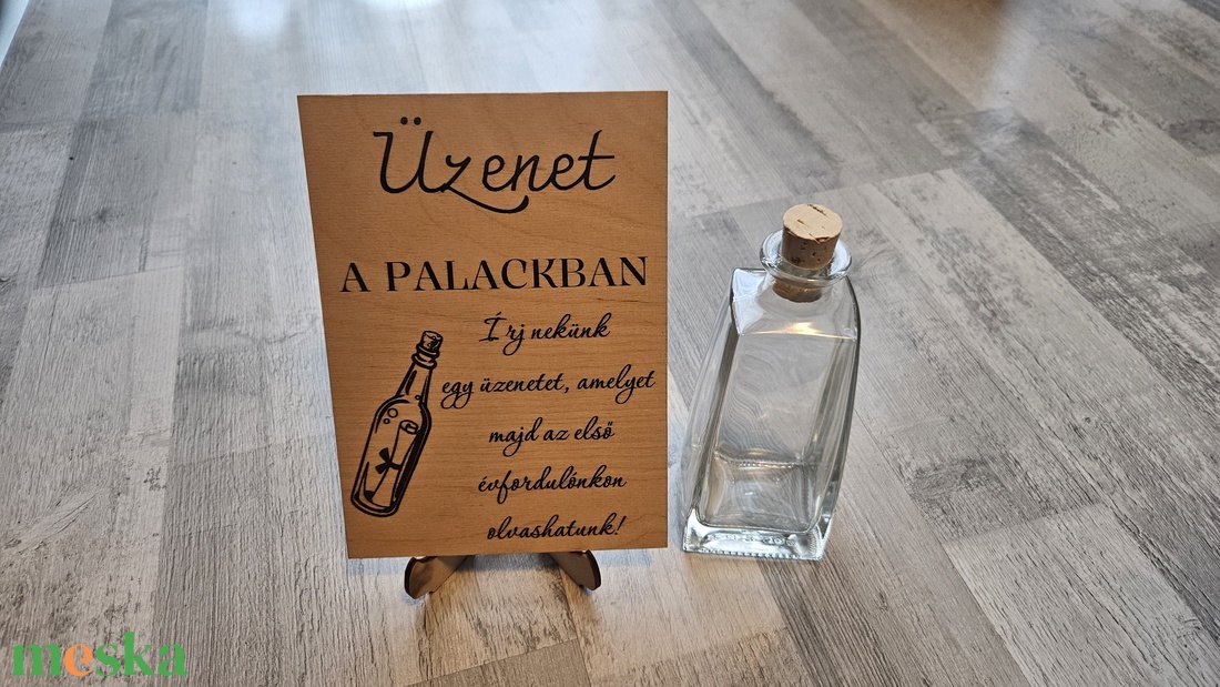 Üzenet a palackban. - esküvő - dekoráció - tábla & jelzés - Meska.hu