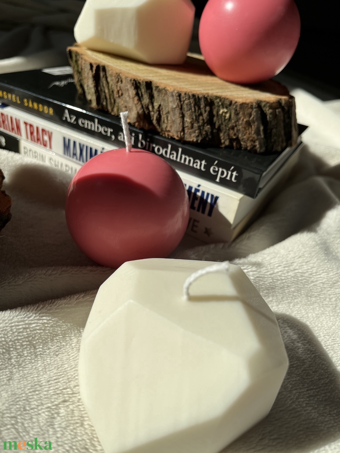 Kocka geometriai formagyertya  - otthon & életmód - gyertya, illat, aroma - gyertya - Meska.hu
