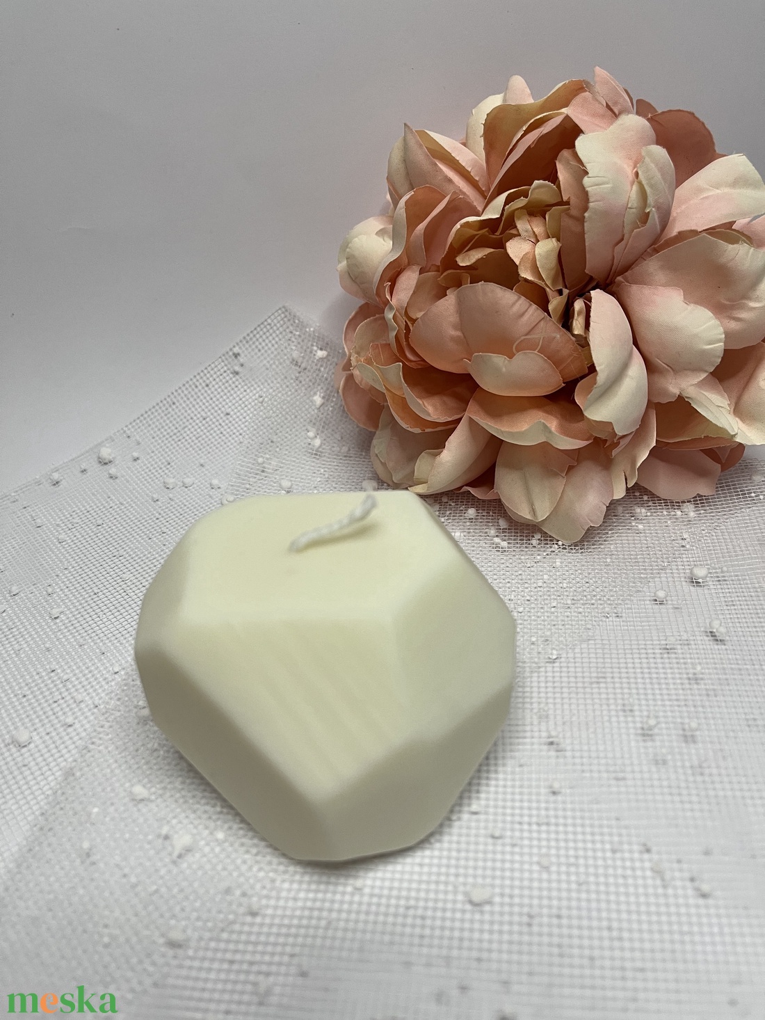 Kocka geometriai formagyertya  - otthon & életmód - gyertya, illat, aroma - gyertya - Meska.hu