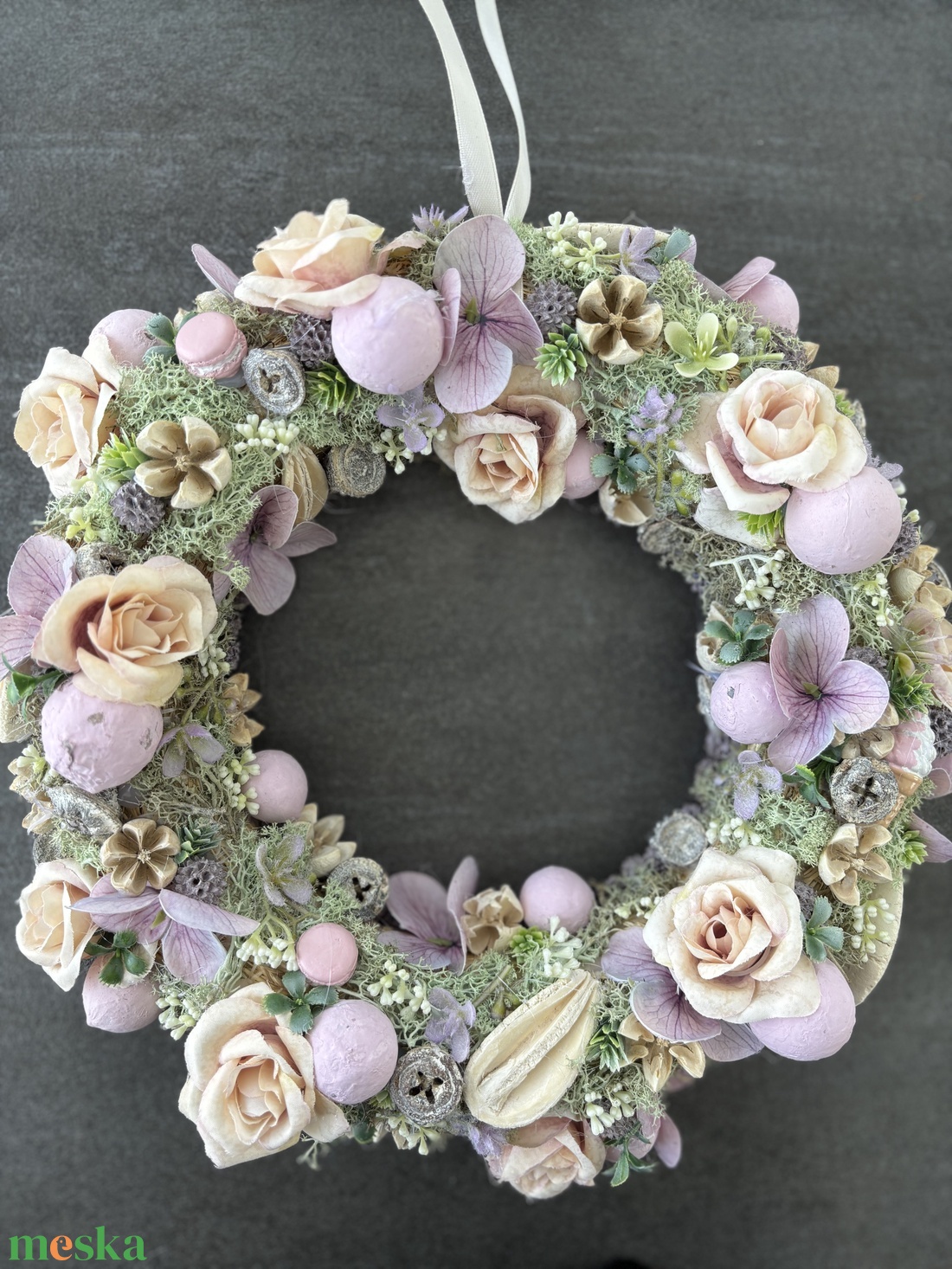 Virágos koszorú - otthon & életmód - dekoráció - ajtó- és ablak dekoráció - ajtódísz & kopogtató - Meska.hu