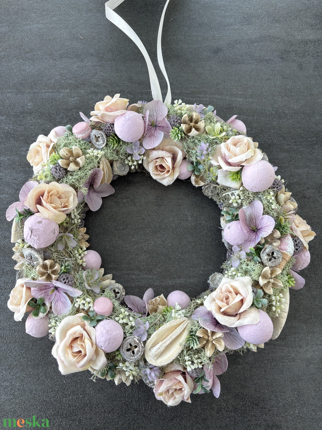 Virágos koszorú - otthon & életmód - dekoráció - ajtó- és ablak dekoráció - ajtódísz & kopogtató - Meska.hu